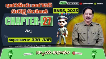 భారతీయ నాగరిక్ సురక్ష సంహిత (బిఎన్‌ఎస్‌ఎస్), 2023చాప్టర్ 27: క్రిమినల్ కేసుల బదిలీ సెక్షన్లు 337-344 Unlisted